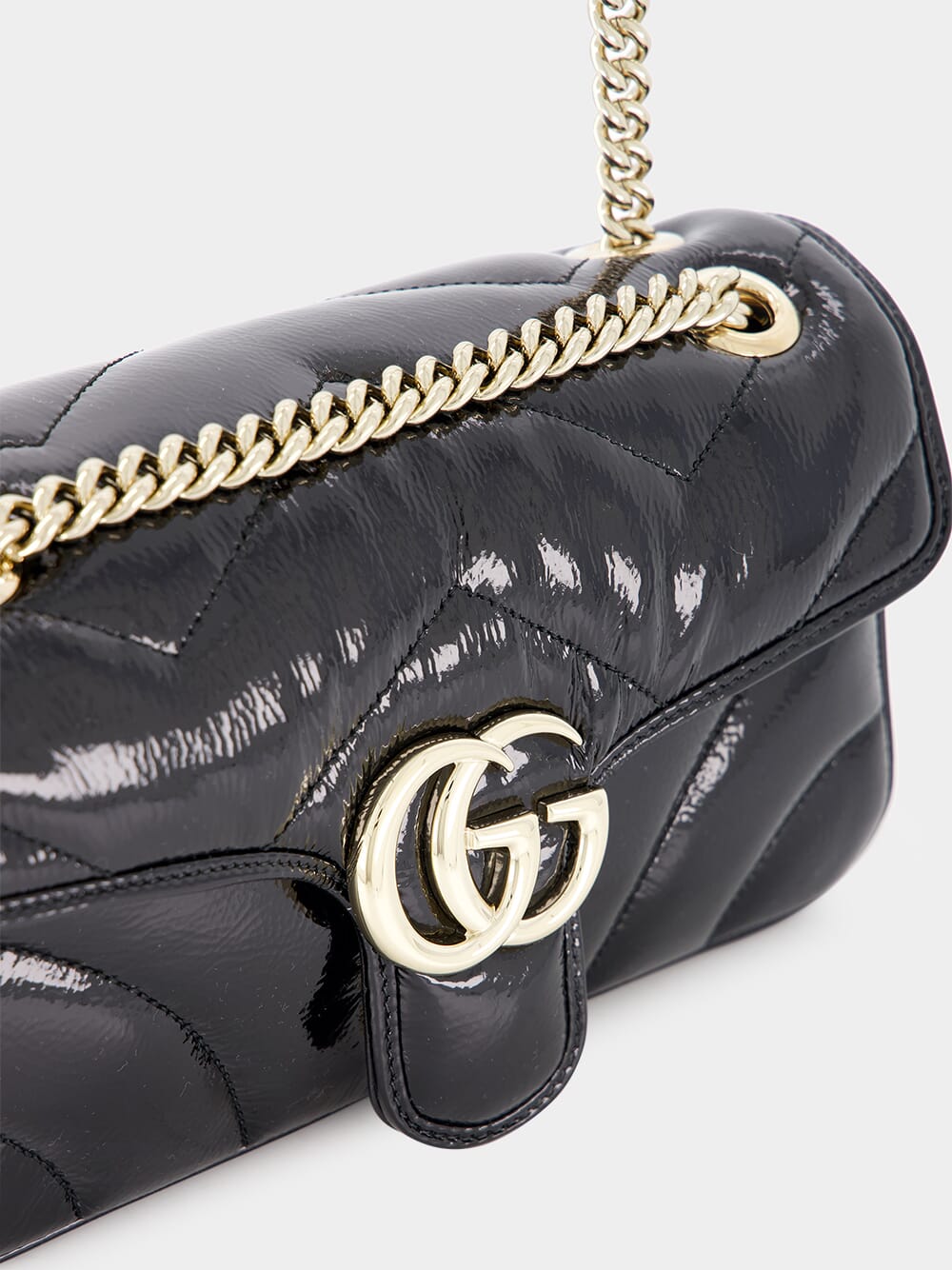 Black GG Marmont Small Shoulder Bag