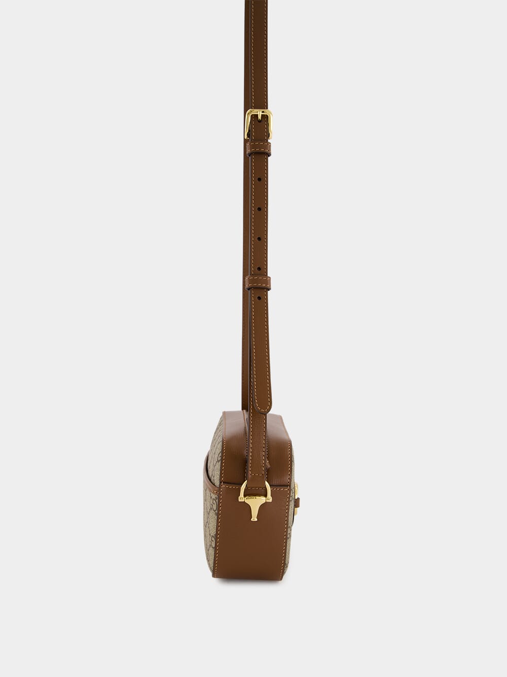 Beige & Ebony Horsebit 1955 Mini Shoulder Bag