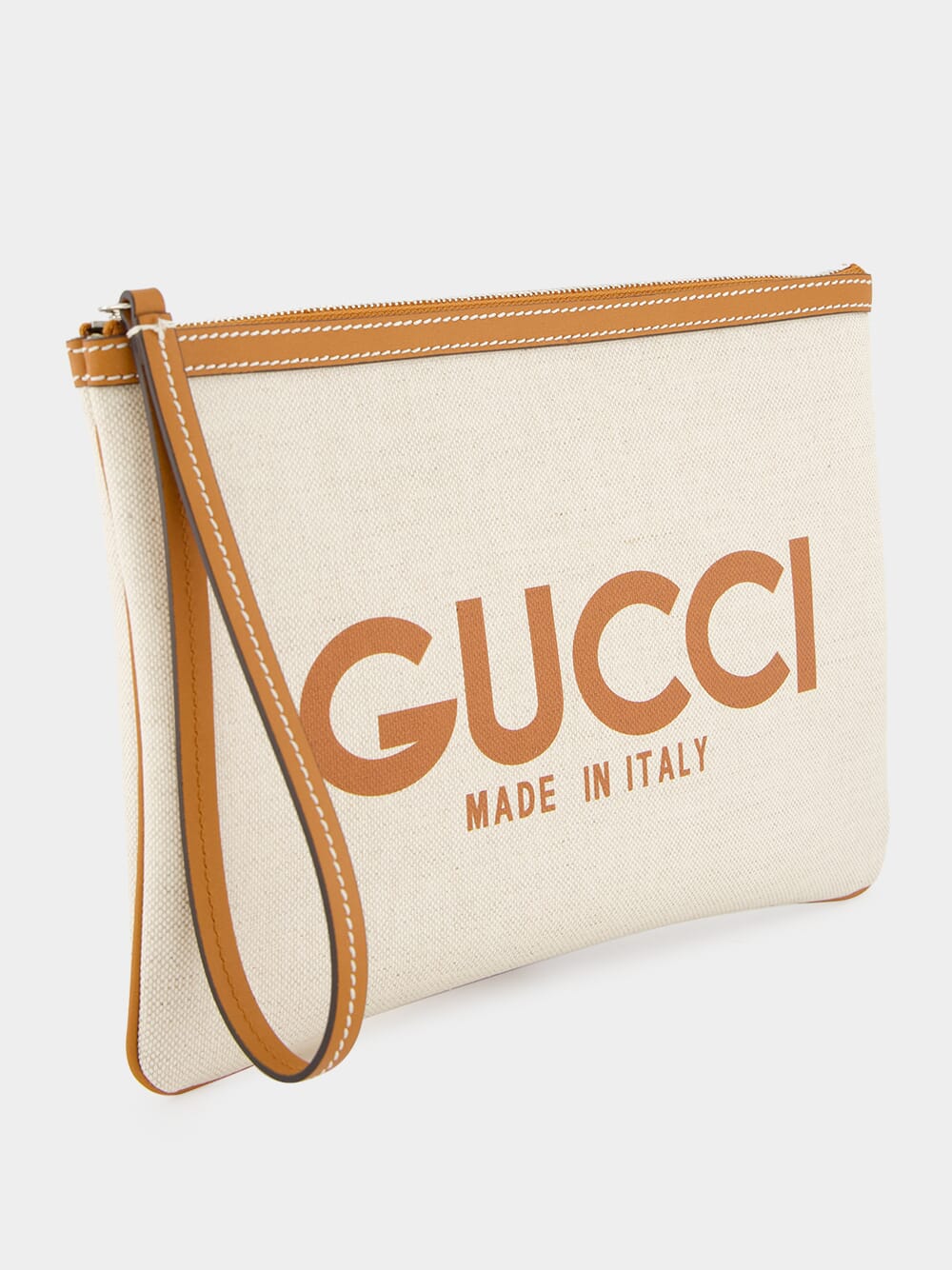 Beige Gucci Print Clutch