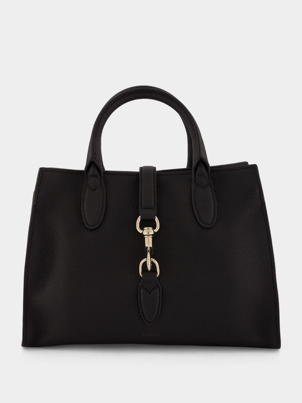 Black Medium Tote with Hook Closure