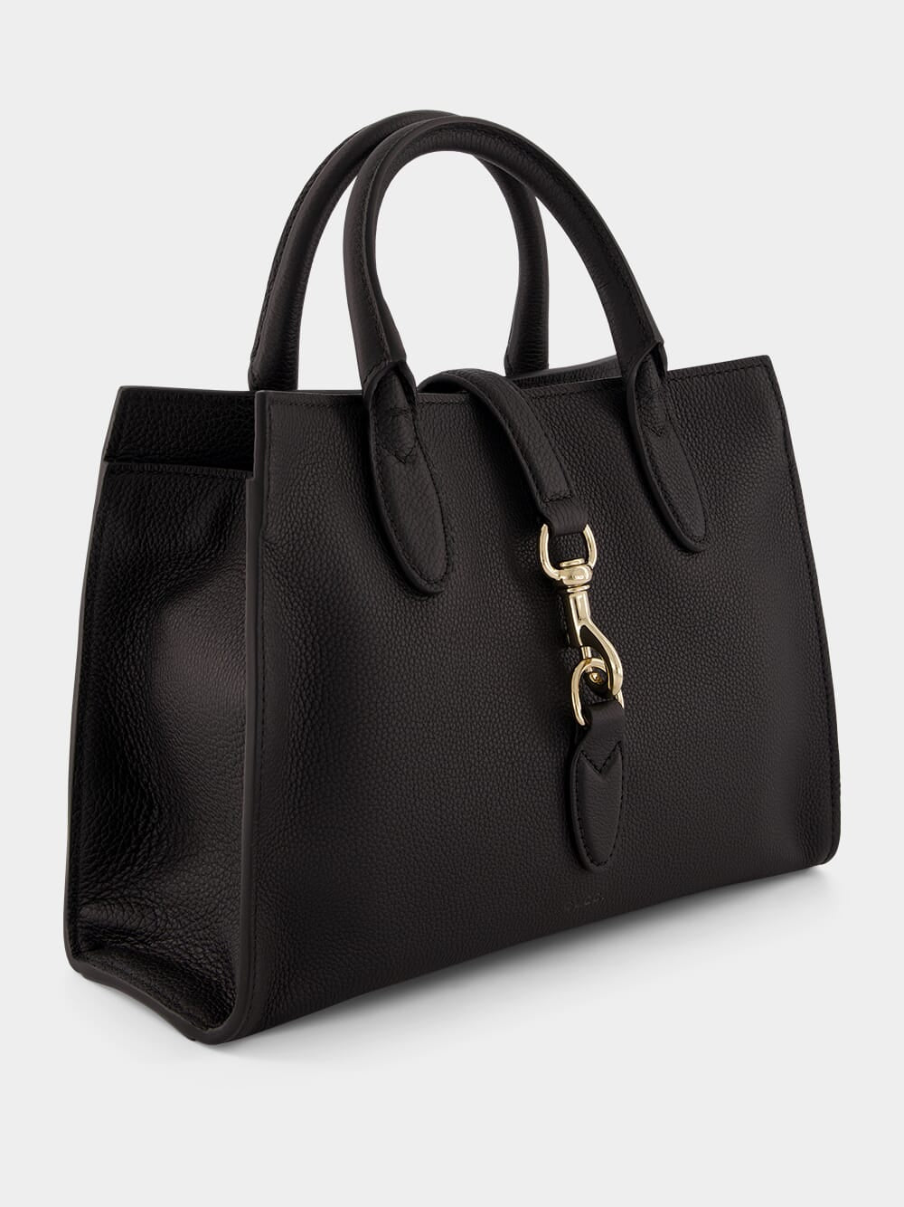 Black Medium Tote with Hook Closure