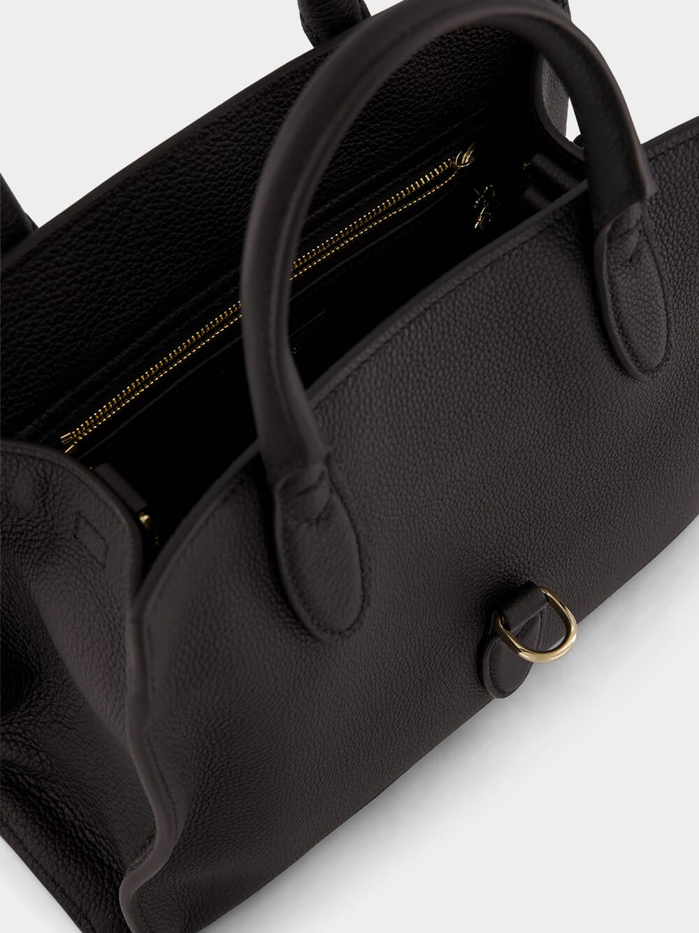 Black Medium Tote with Hook Closure