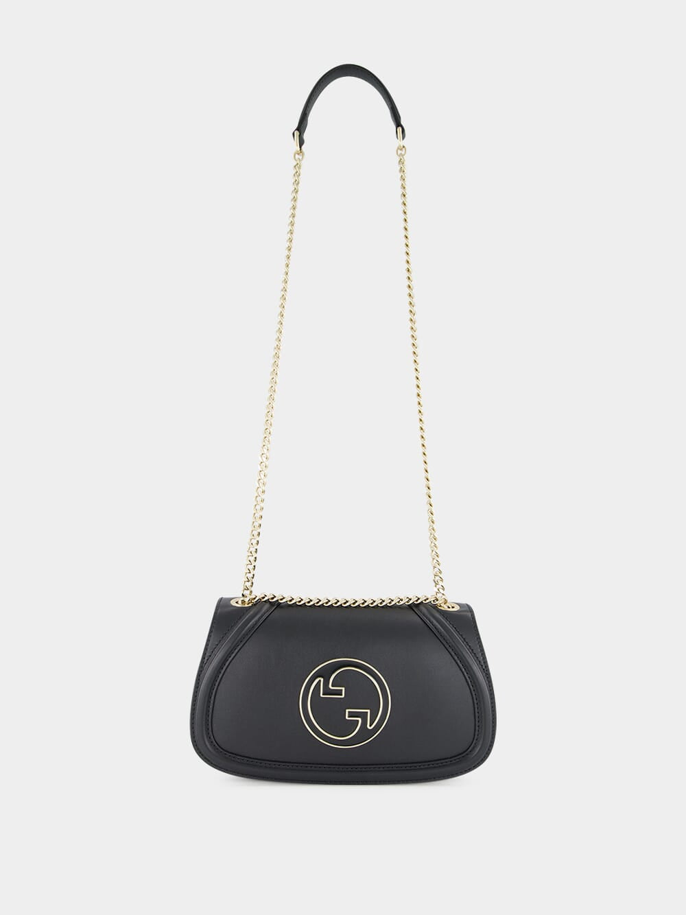 Black Leather Blondie Small Shoulder Bag