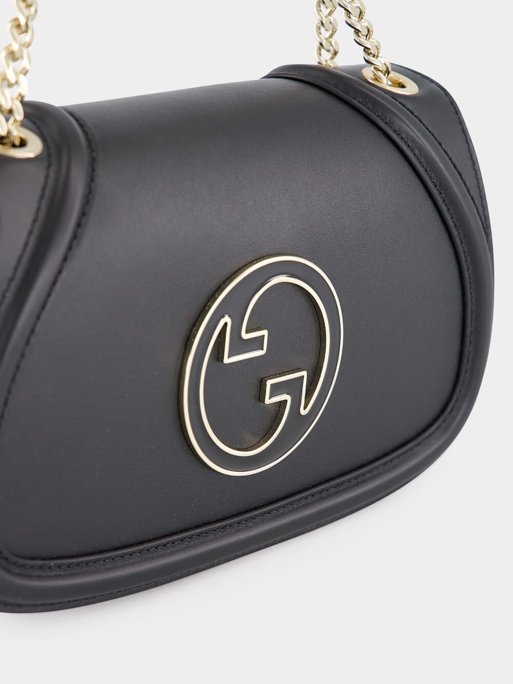 Black Leather Blondie Small Shoulder Bag