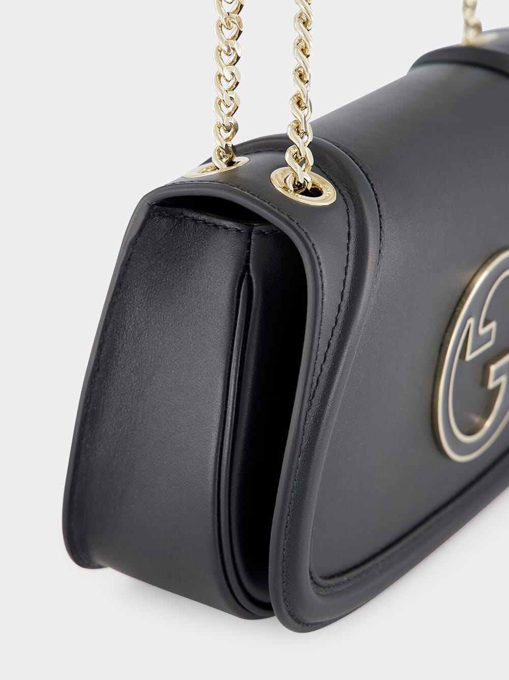 Black Leather Blondie Small Shoulder Bag