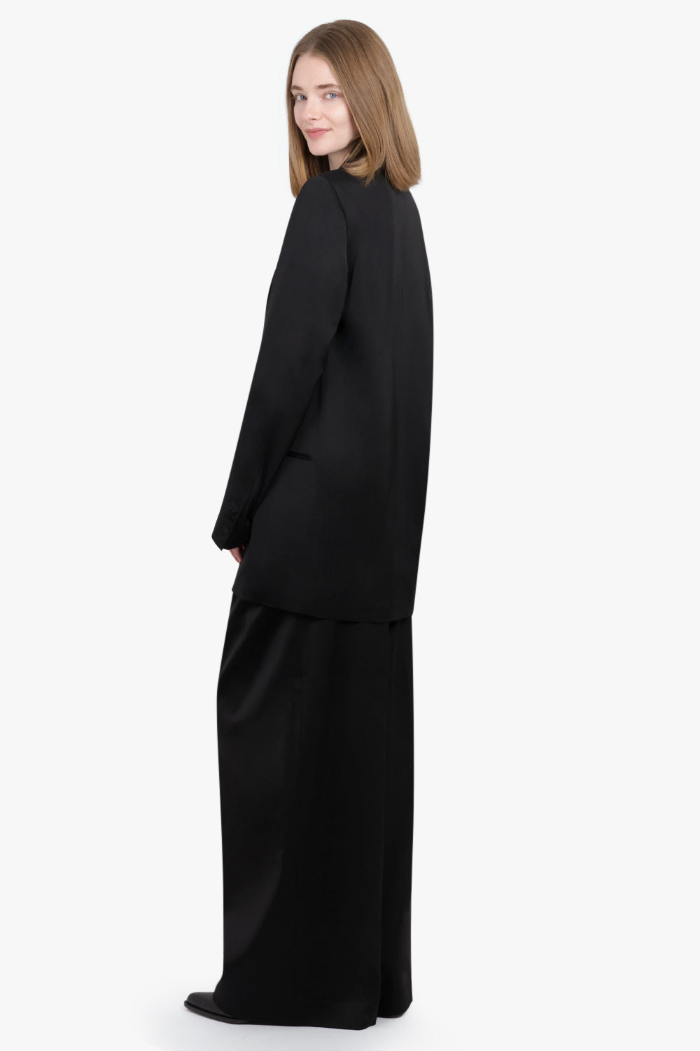Blinker Double Breasted Long Jacket | Black