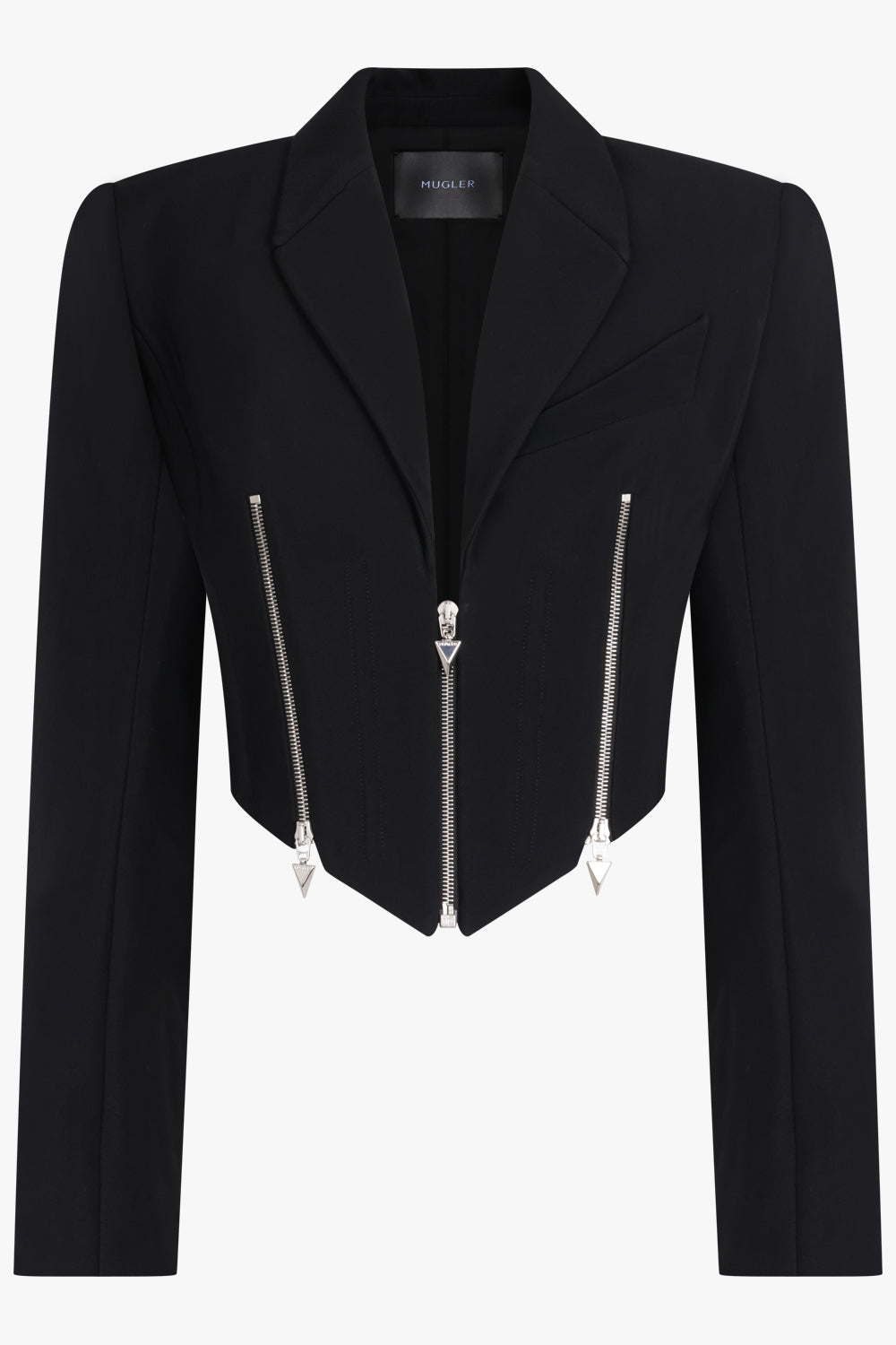 Crop Single Breasted Zip Jacket | Black
