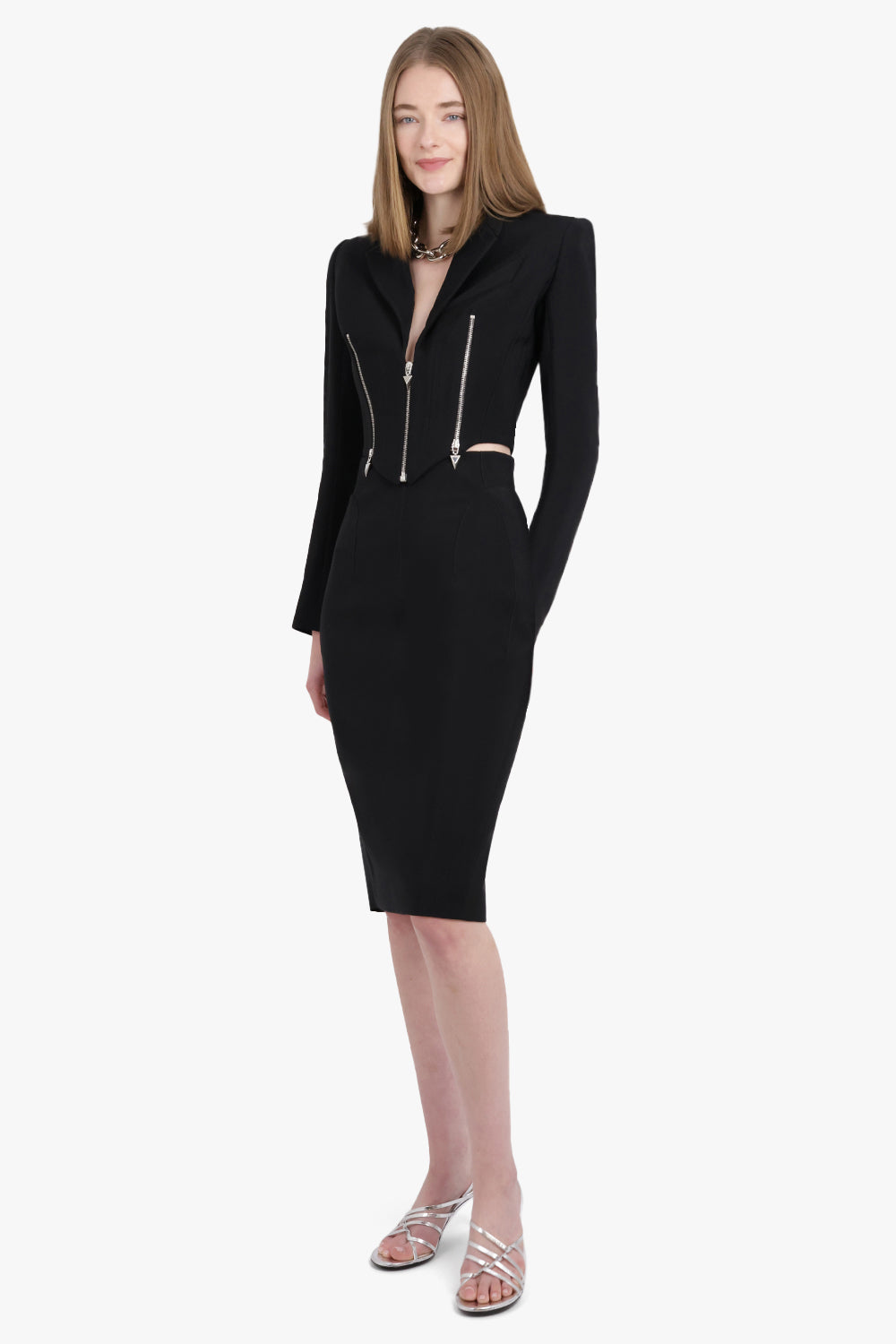 Crop Single Breasted Zip Jacket | Black