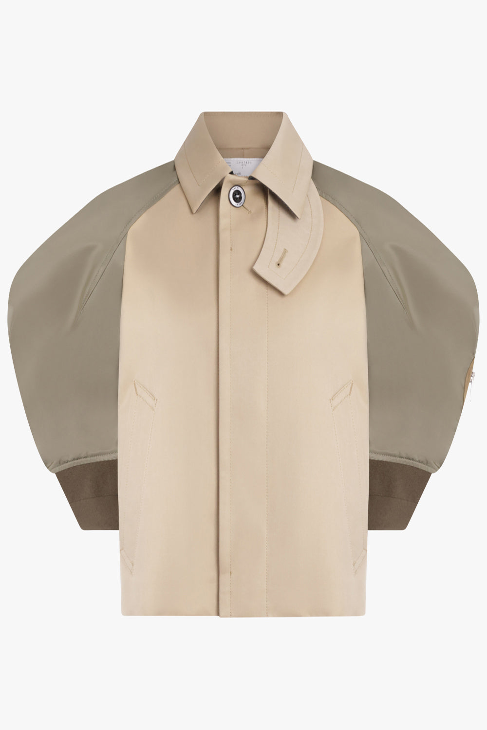Contrast Jacket With Exaggerated Wing Sleeve | Beige/Taupe