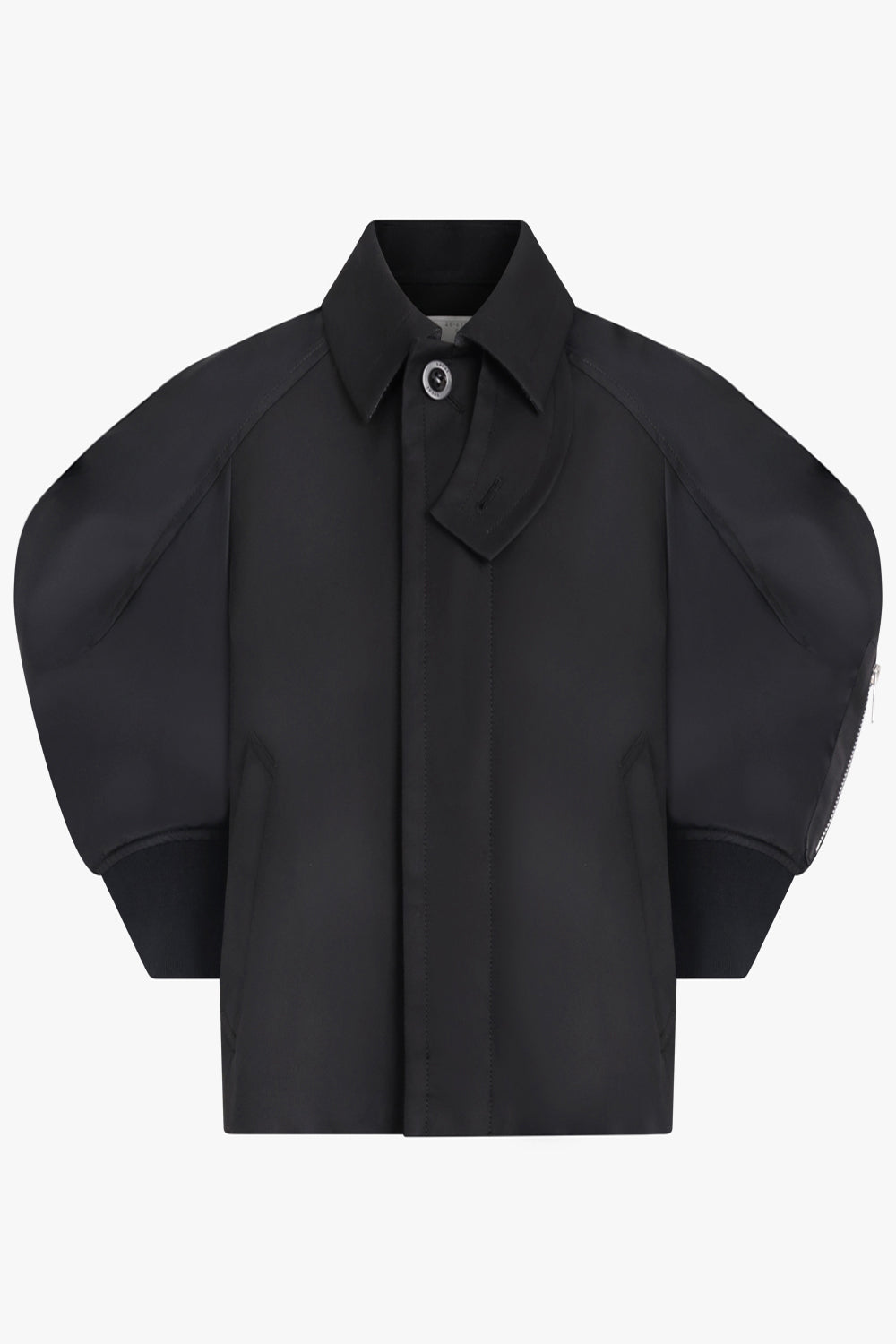 Contrast Jacket With Exaggerated Wing Sleeve | Black