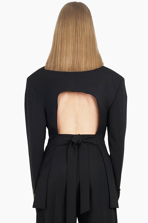 3 In 1 Structured Shoulder Single Breasted Jacket | Black