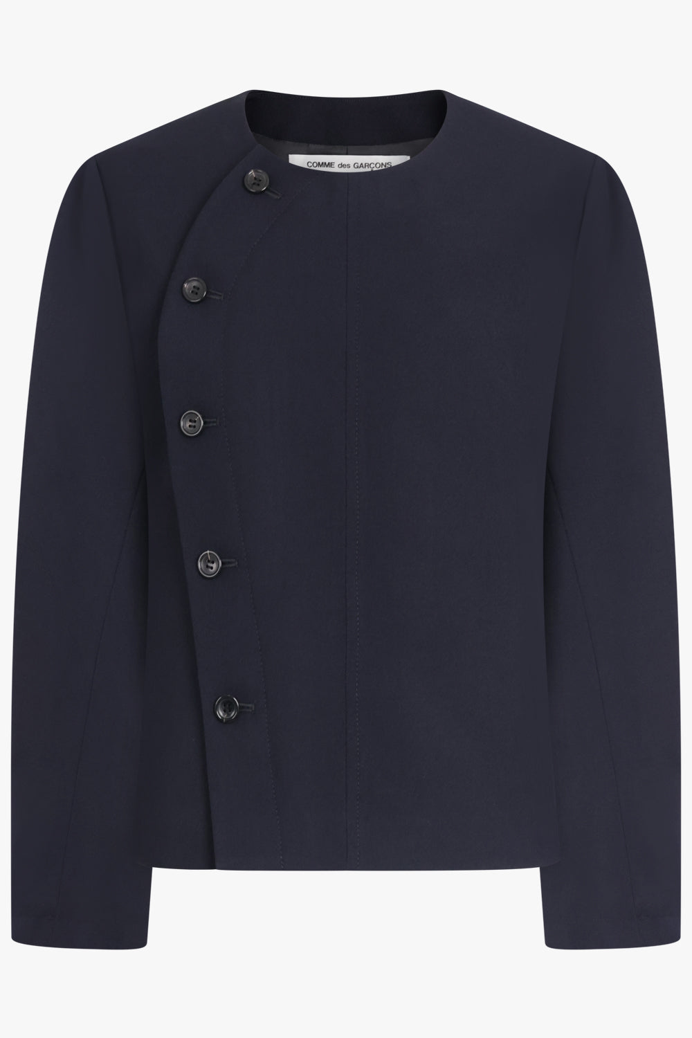Asymmetric Button L/S Jacket | Navy