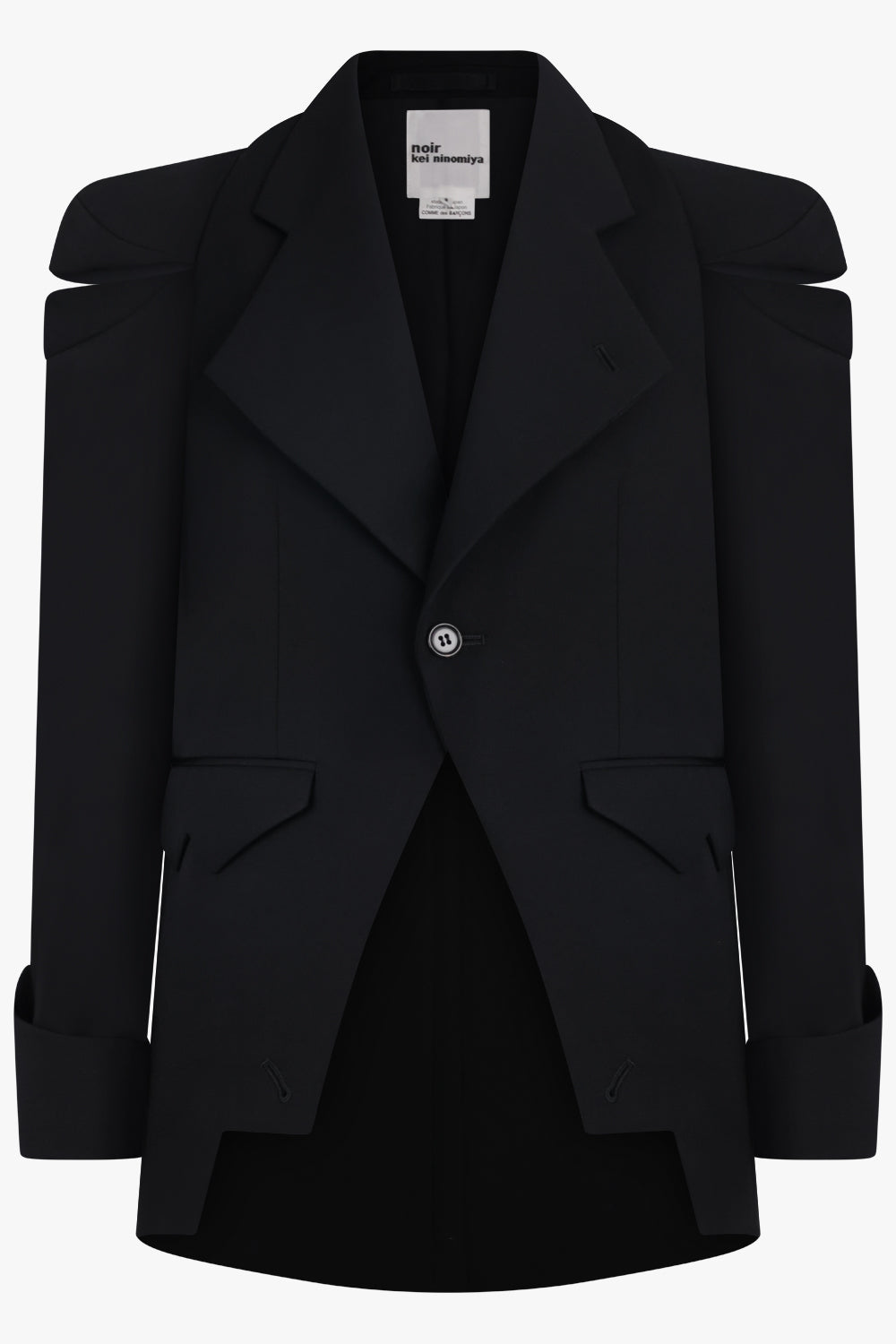Single Breasted Crop Shoulder Slit Jacket | Black