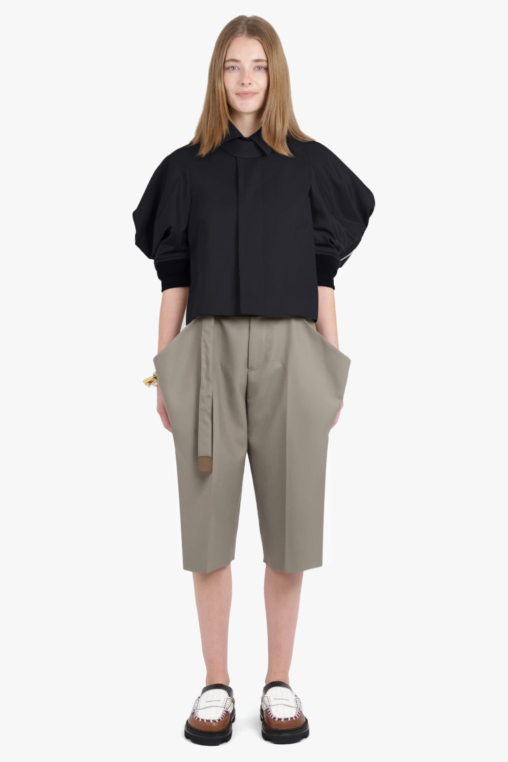 Contrast Jacket With Exaggerated Wing Sleeve | Black