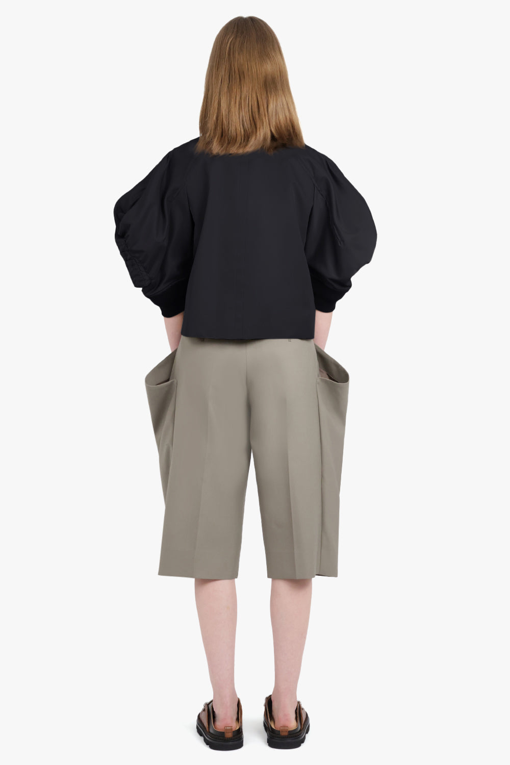 Contrast Jacket With Exaggerated Wing Sleeve | Black