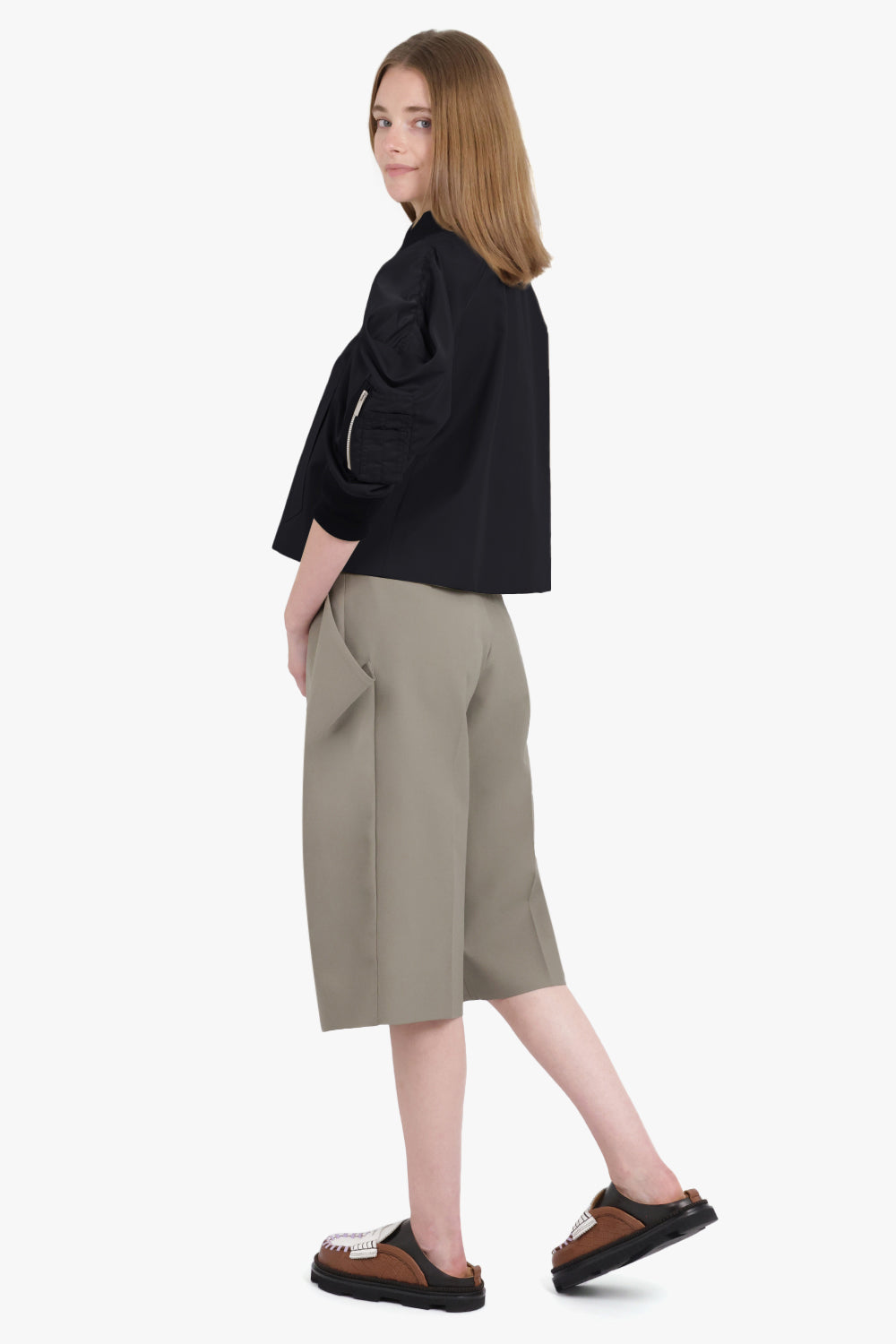 Contrast Jacket With Exaggerated Wing Sleeve | Black