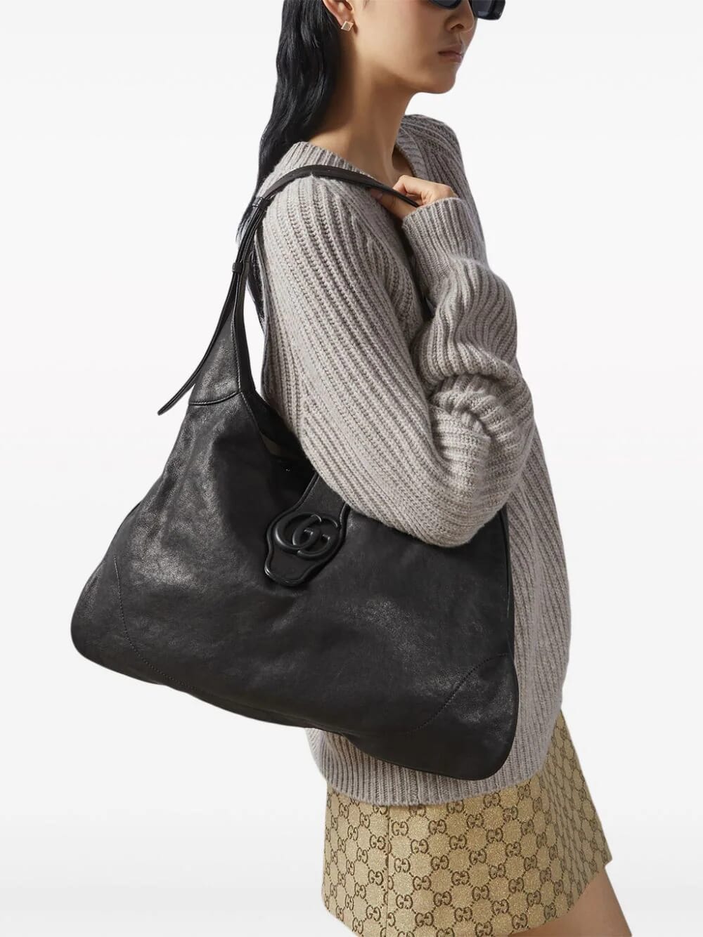 Aphrodite Large Leather Shoulder Bag