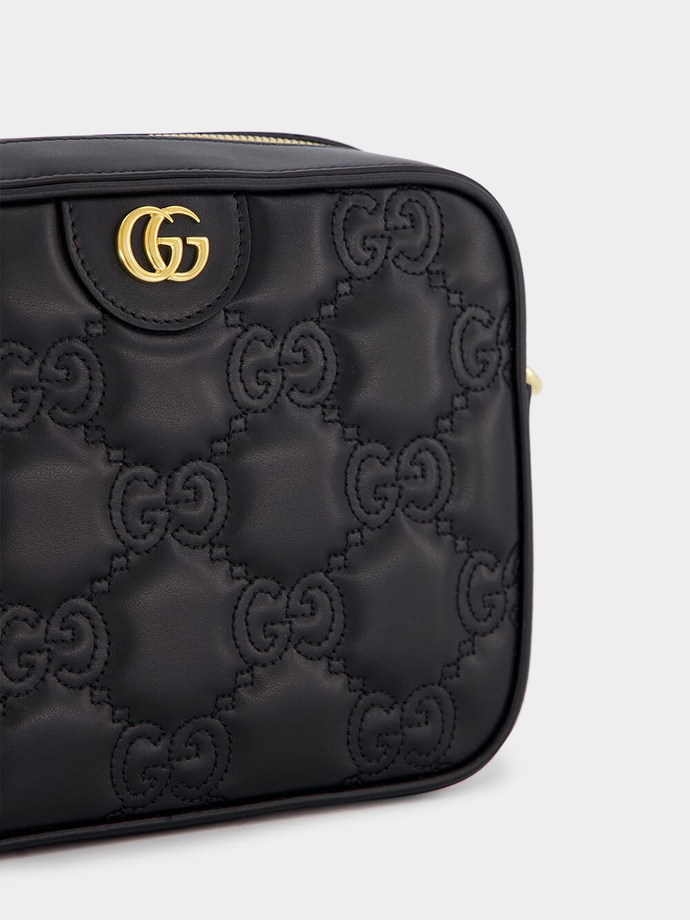 Black Small GG Matelassé Leather Bag