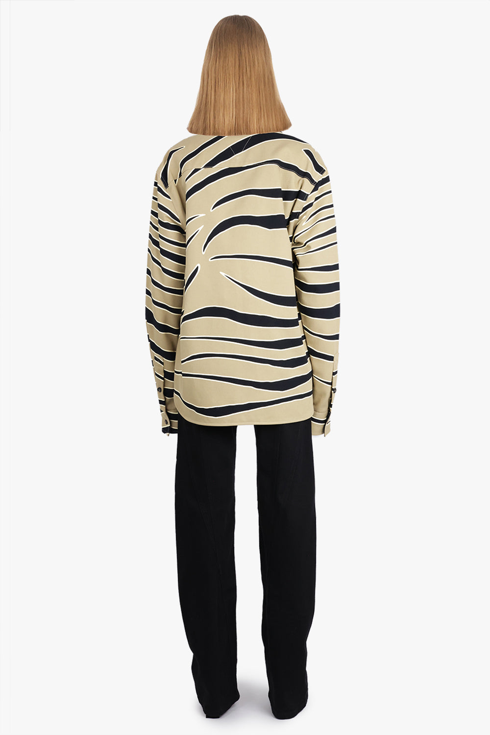 Animal Print Cotton Drill Shirt | Sesame/Navy/Camo