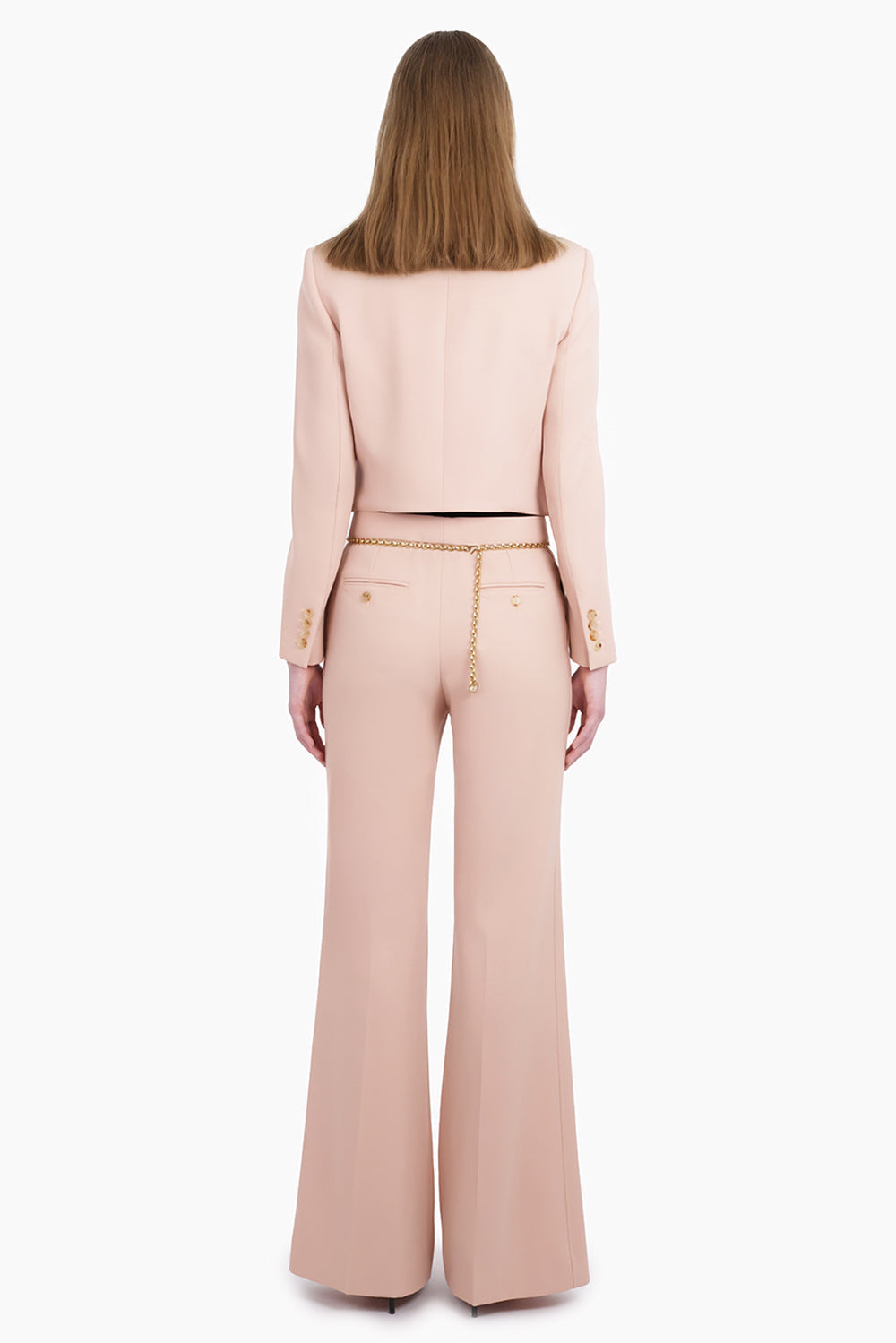 Front Collar Detail Crop Jacket | Clay Pink